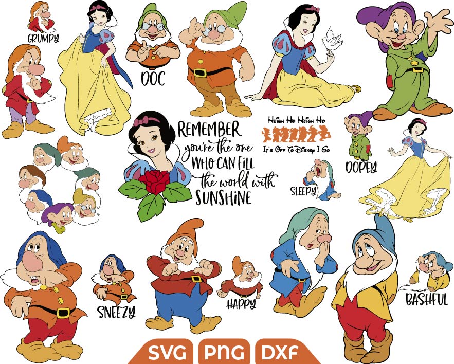 Seven Dwarfs Svg Bundle Snow White Svg Svg Files For Crafts 