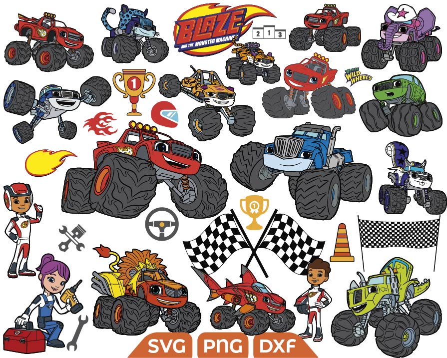 Blaze and The Monster Machines svg, Blaze car race svg - Svg Files For ...