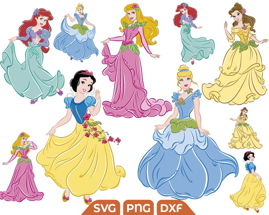 Disney princesses svg, Disney Princess for cricut - Free SVG Download ...
