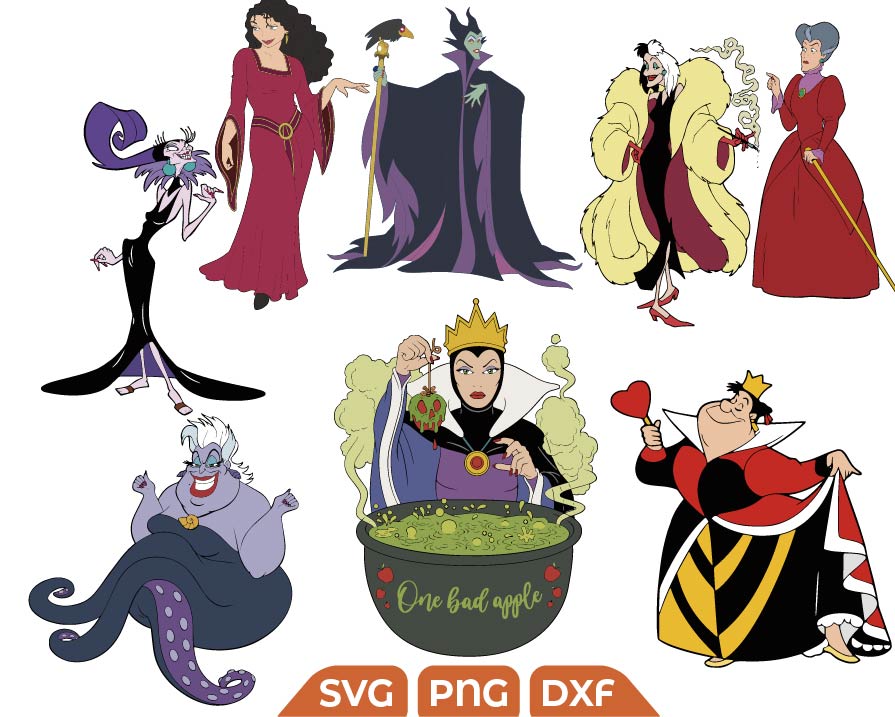 Disney villains svg, Disney villain for cricut, Evil Queen svg - Svg ...