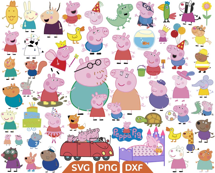 Peppa Pig svg, Daddy Pig, Mummy Pig, George Pig - Svg Files For Crafts