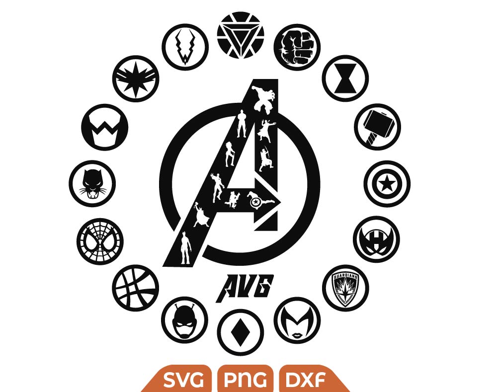 Avengers Circle svg, Marvel svg, Superhero Logo svg - Svg Files For Crafts