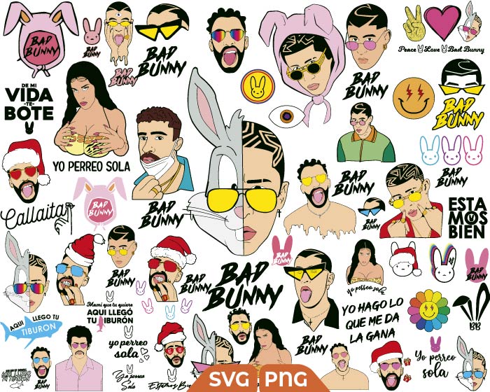 Bad Bunny svg Bundle, Bunny svg - Svg Files For Crafts