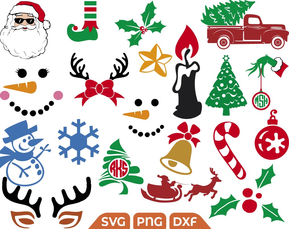 Mouse Christmas Ornaments svg, Christmas Leaves svg - Svg Files For Crafts