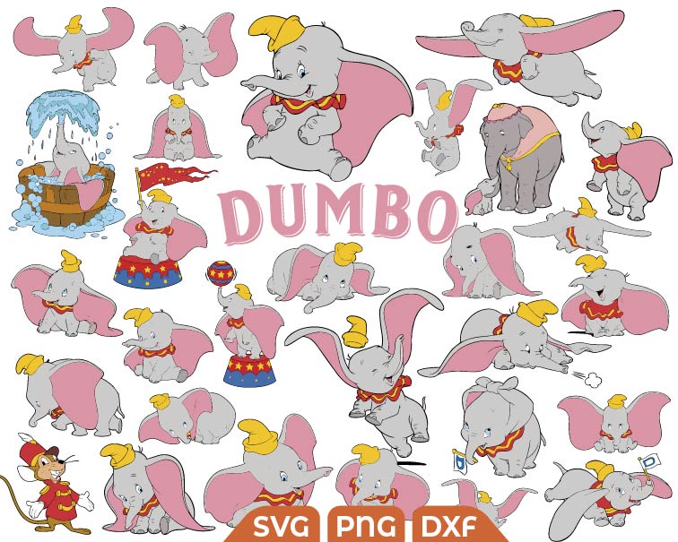 Disney Dumbo svg, Baby Dumbo svg, Elephant movie svg - Free SVG