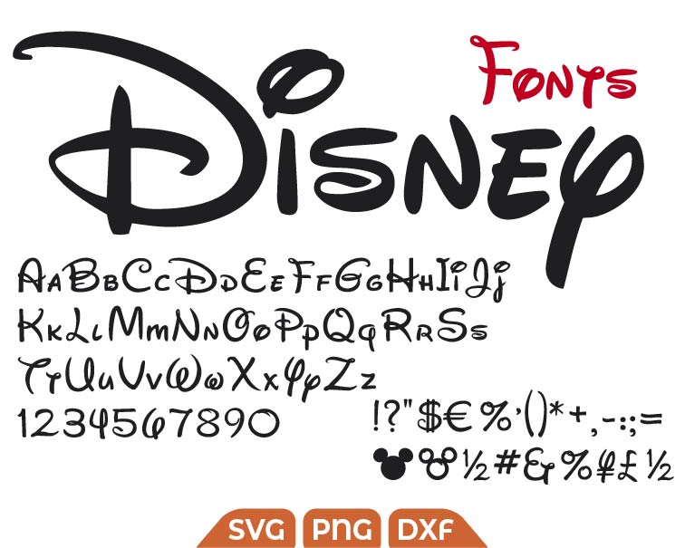 Disney Font svg, Walter Disney Alphabet svg - Svg Files For Crafts