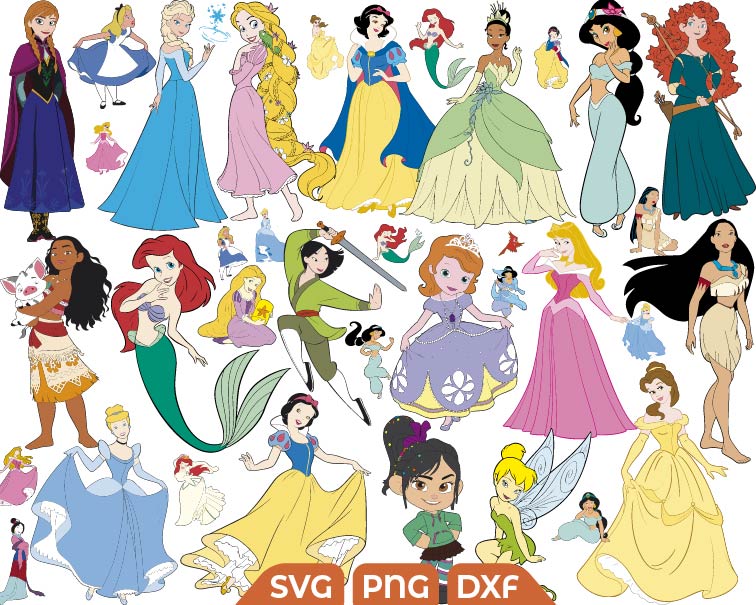 Disney Princesses svg bundle, Disney Princess svg - Free SVG Download ...