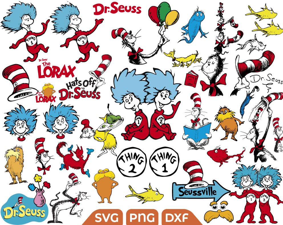 Dr Seuss svg, Thing 1 Thing 2 svg - Svg Files For Crafts