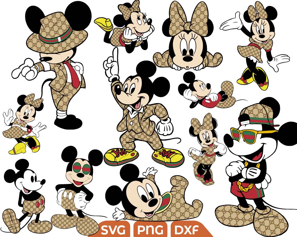 Gucci & Mickey Inspired svg, Disney Gucci svg - Svg Files For Crafts