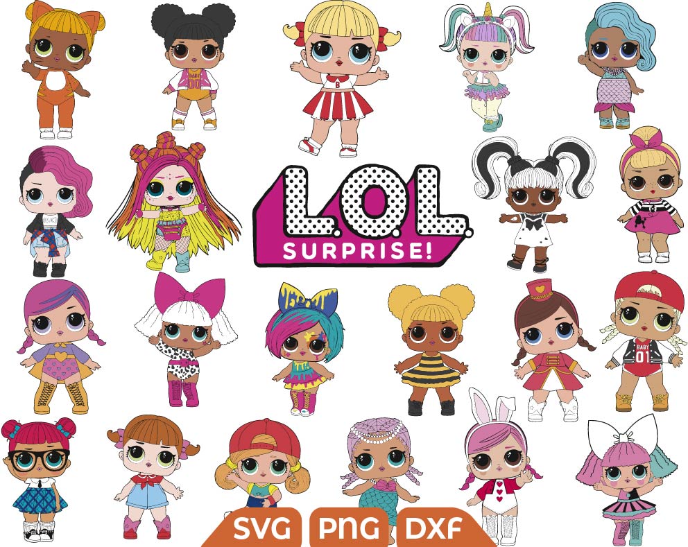 LOL Dolls svg, Surprise Doll svg, Bundle 22 in1 Family LoL Doll ...