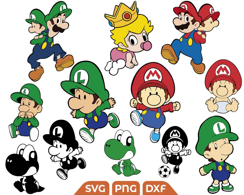 Super Mario Bros Birthday svg, Baby Mario svg - Svg Files For Crafts