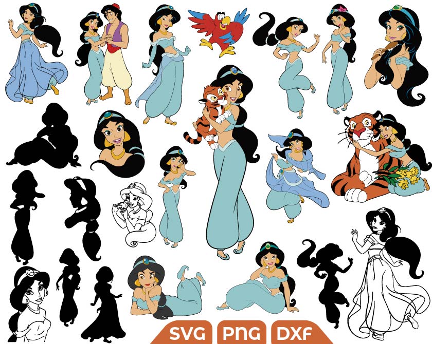 Disney princess Jasmine svg, Aladdin for cricut - Svg Files For Crafts