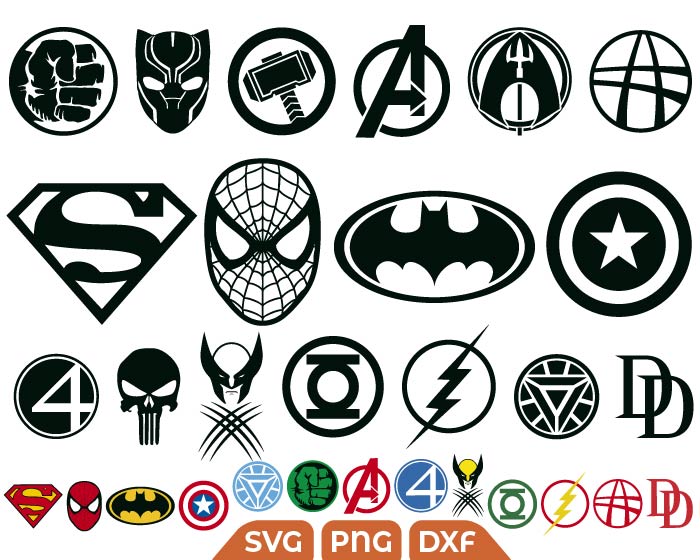 Superhero Silhouette svg Bundle, Batman svg - Svg Files For Crafts