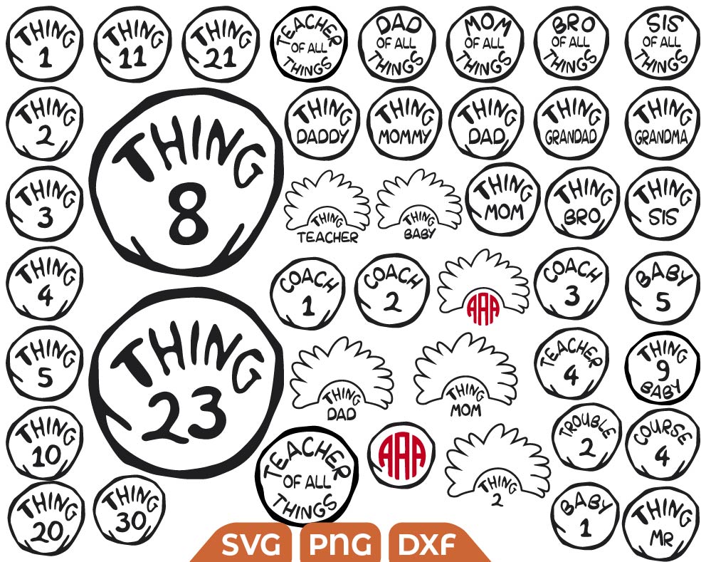 Dr Seuss svg, Thing svg - Svg Files For Crafts