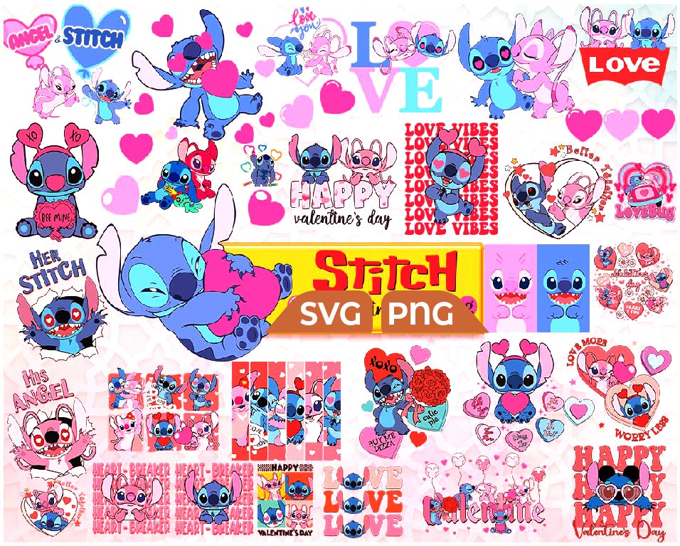 Bundle Stitch Valentine's Day Svg Png Design - Svg Files For Crafts