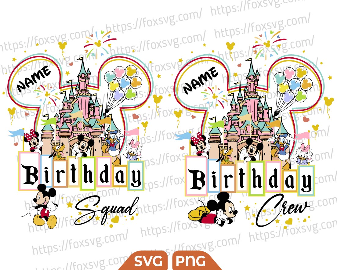 Custom Name Design Mickey Squad Svg, Mouse Crew Svg Png